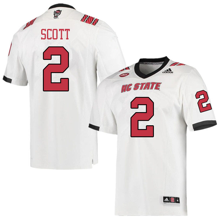 Men #2 Jaylon Scott NC State Wolfpack College Football Jerseys Sale-White